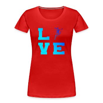 Frisches Handball Motiv für Handball fuer Frauen - Frauen Premium Bio T-Shirt - Rot - Vorne - Mia (176cm)