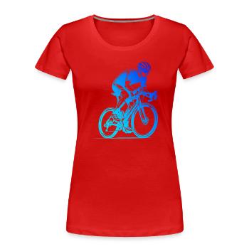 Motif nouveau vélo de route pour vélo de route - T-shirt bio Premium Femme - rouge - Devant - Mia (176cm)