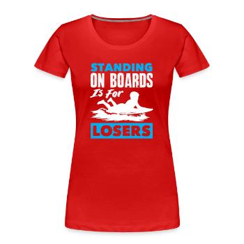 Surfing Surfboarder Bodyboarder - Women's Premium Organic T-Shirt - red - Front - Mia (176cm)