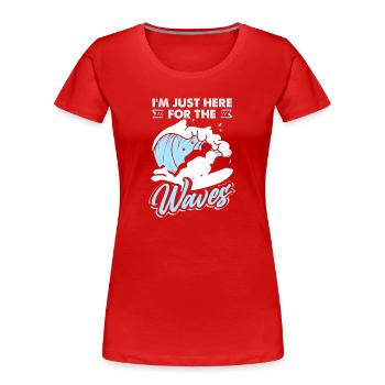 Surfing Surfboarder Bodyboarder - Women's Premium Organic T-Shirt - red - Front - Mia (176cm)