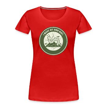 Worm compost: Independent soil - Women's Premium Organic T-Shirt - red - Front - Mia (176cm)