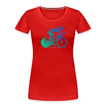 Super cadeau pour vélo de route - T-shirt bio Premium Femme - rouge - Devant - Mia (176cm)