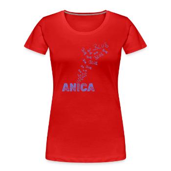 Anica als Segeln - Frauen Premium Bio T-Shirt - Rot - Vorne - Mia (176cm)