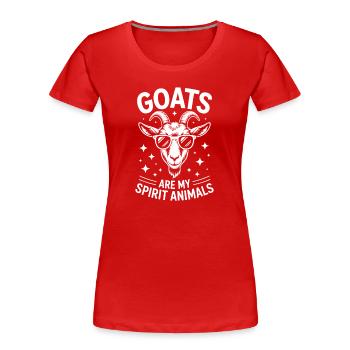 Ziege Sprüche Ziegen Lustiges Ziege Geschenk - Frauen Premium Bio T-Shirt - Rot - Vorne - Mia (176cm)
