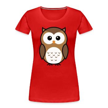 Style minimaliste de chouette curieuse mignonne - T-shirt bio Premium Femme - rouge - Devant - Mia (176cm)