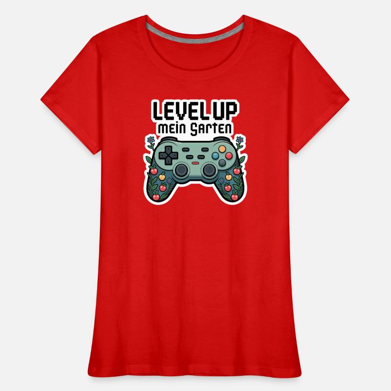 Level Up Garten-Controller Design Frauen Premium Bio T-Shirt