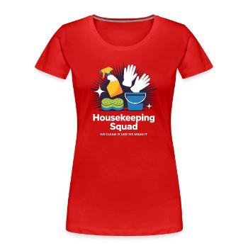 Funny Cleaning Design - Women's Premium Organic T-Shirt - red - Front - Mia (176cm)