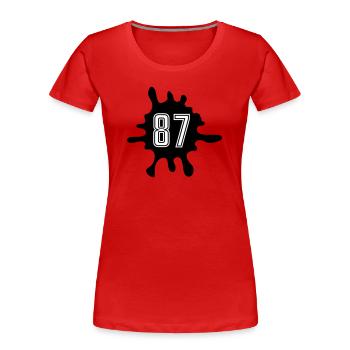Blobs 87 Number - Women's Premium Organic T-Shirt - red - Front - Mia (176cm)
