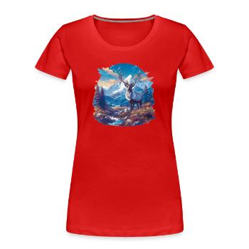 Renne Renne - T-shirt bio Premium Femme - rouge - Devant - Mia (176cm)