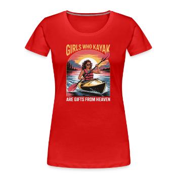 Girls Who Kayak Heaven Gift Design - Women's Premium Organic T-Shirt - red - Front - Mia (176cm)