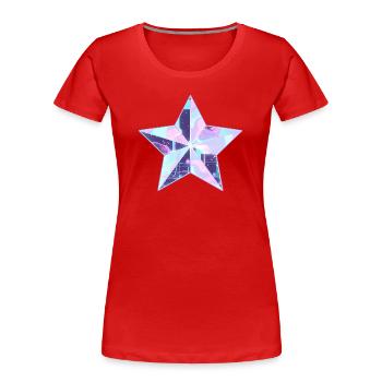 Skyline néon Pastel Star - T-shirt bio Premium Femme - rouge - Devant - Mia (176cm)