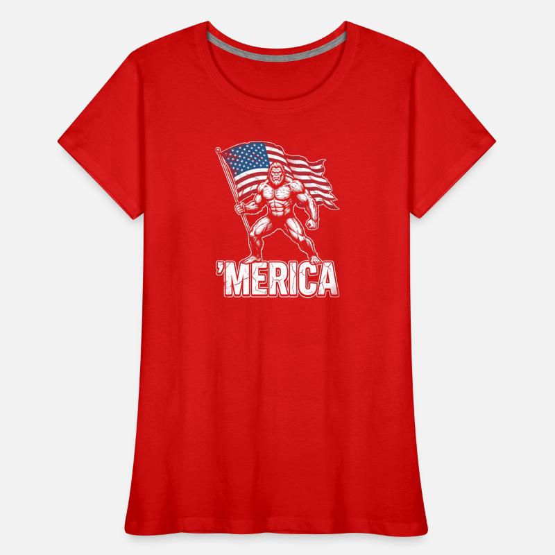 America Bigfoot Drôle 4 juillet Bigfoot Ameri T-shirt bio Premium Femme