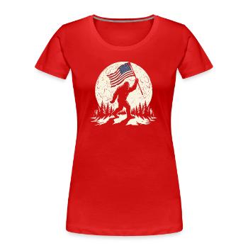 Bigfoot Lune Bigfoot patriotique drôle pour le 4e anniversaire - T-shirt bio Premium Femme - rouge - Devant - Mia (176cm)