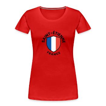 Saint-Etienne France Shield - Women's Premium Organic T-Shirt - red - Front - Mia (176cm)
