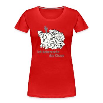 Je maîtrise le chaos - T-shirt bio Premium Femme - rouge - Devant - Mia (176cm)