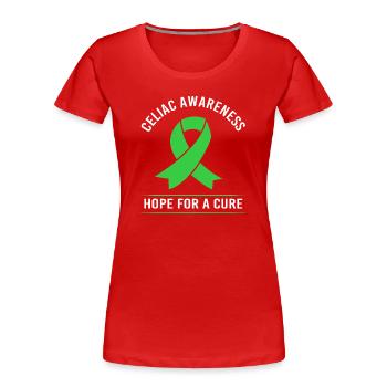 Glutenfrei Zöliakie - Frauen Premium Bio T-Shirt - Rot - Vorne - Mia (176cm)