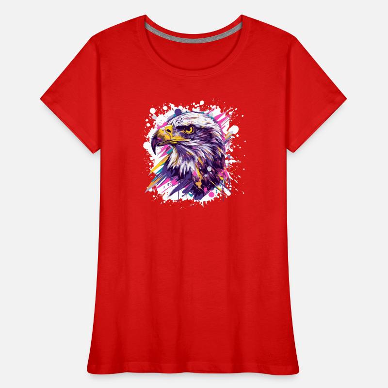 Color Explosion Eagle Head Art Women's Premium Organic T-Shirt