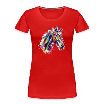 Pferd - Frauen Premium Bio T-Shirt - Rot - Vorne - Mia (176cm)