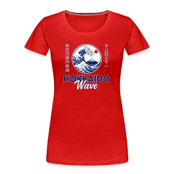 Hokkaido Wave Küstenkultur - Frauen Premium Bio T-Shirt - Rot - Vorne - Mia (176cm)
