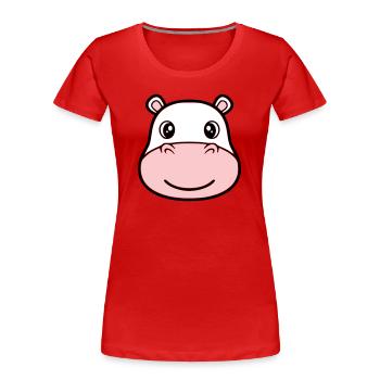 Nilpferd Kopf Gesicht Maske Lächeln - Frauen Premium Bio T-Shirt - Rot - Vorne - Mia (176cm)