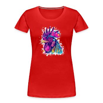 Rooster Art Graffiti - Women's Premium Organic T-Shirt - red - Front - Mia (176cm)