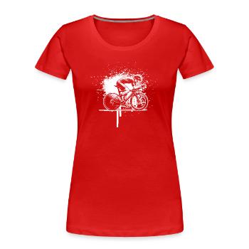 Un motif réservé aux vélos de route - T-shirt bio Premium Femme - rouge - Devant - Mia (176cm)