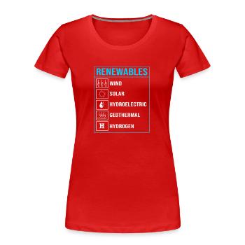 Solarzellen Sonnenenergie Erneuerbare Energien - Frauen Premium Bio T-Shirt - Rot - Vorne - Mia (176cm)