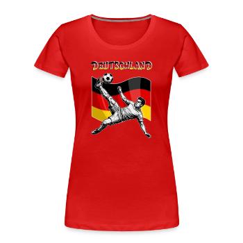 Football Germany Flag Overhead Kick - Women's Premium Organic T-Shirt - red - Front - Mia (176cm)