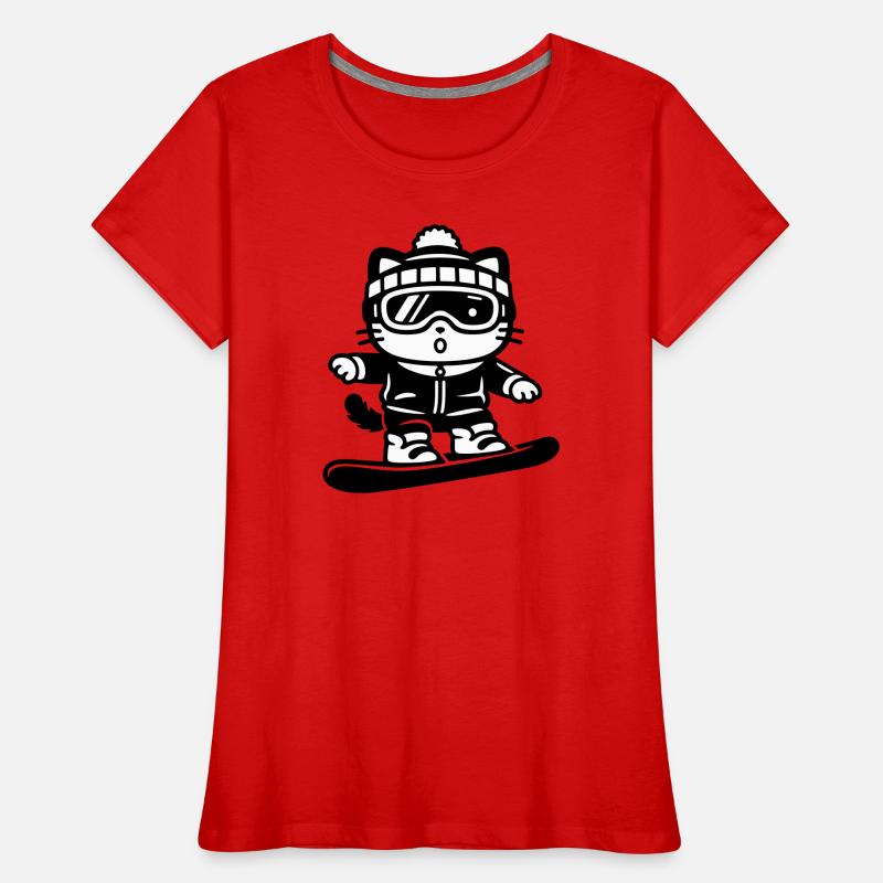 Snowboard Cat Women's Premium Organic T-Shirt