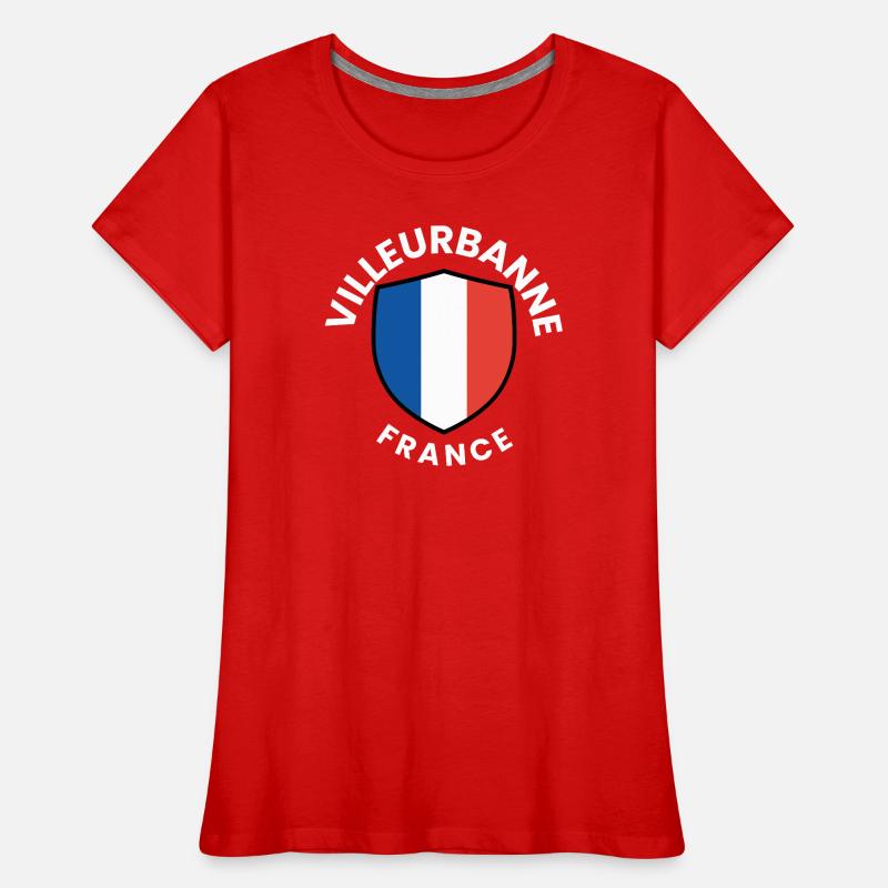 Conception du bouclier du drapeau français T-shirt bio Premium Femme
