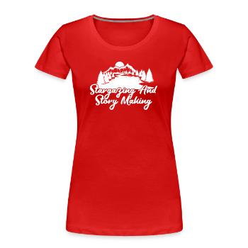 Scouts scouts Observation des étoiles et création d’histoires - T-shirt bio Premium Femme - rouge - Devant - Mia (176cm)
