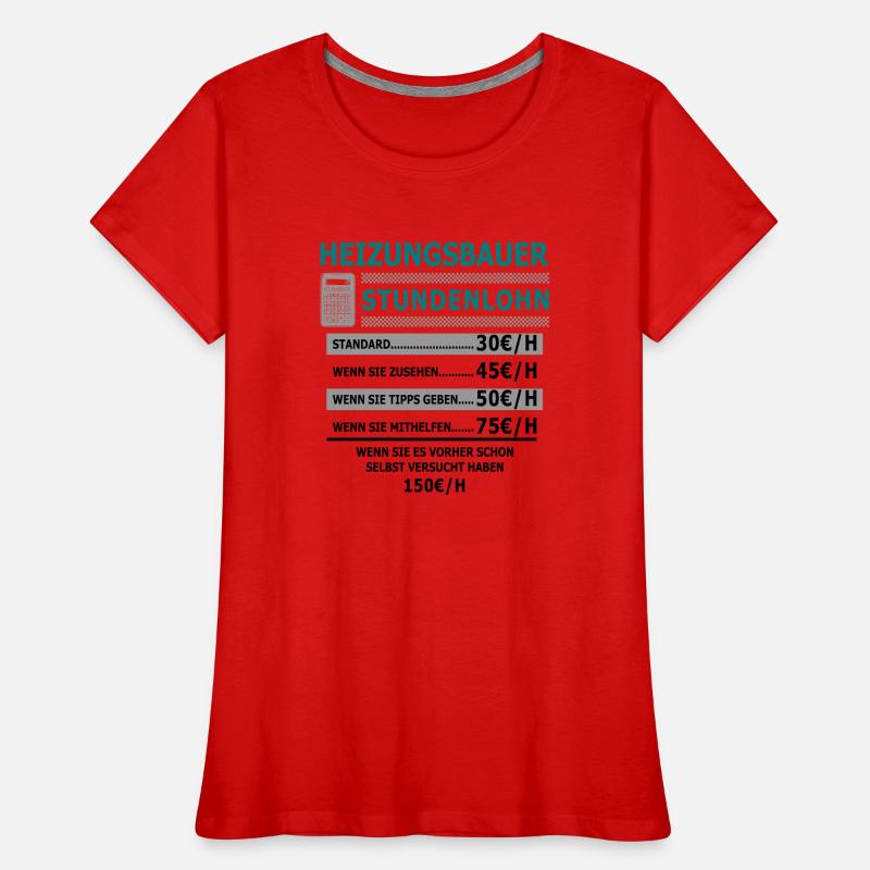 Hourly wage heating engineer Women's Premium Organic T-Shirt