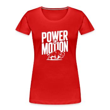 Kraft in Bewegung - Frauen Premium Bio T-Shirt - Rot - Vorne - Mia (176cm)