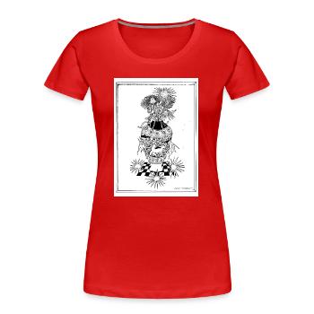 Flower_vase - T-shirt bio Premium Femme - rouge - Devant - Mia (176cm)