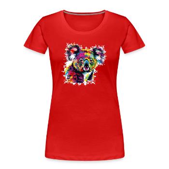Explosion de couleurs de Koala Créatif - T-shirt bio Premium Femme - rouge - Devant - Mia (176cm)