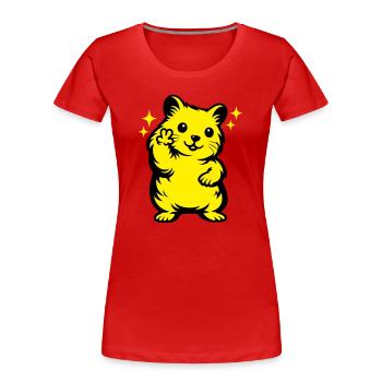 Hamster Cartoon - Frauen Premium Bio T-Shirt - Rot - Vorne - Mia (176cm)