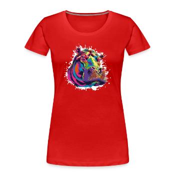 Hippo Art Comic - Women's Premium Organic T-Shirt - red - Front - Mia (176cm)