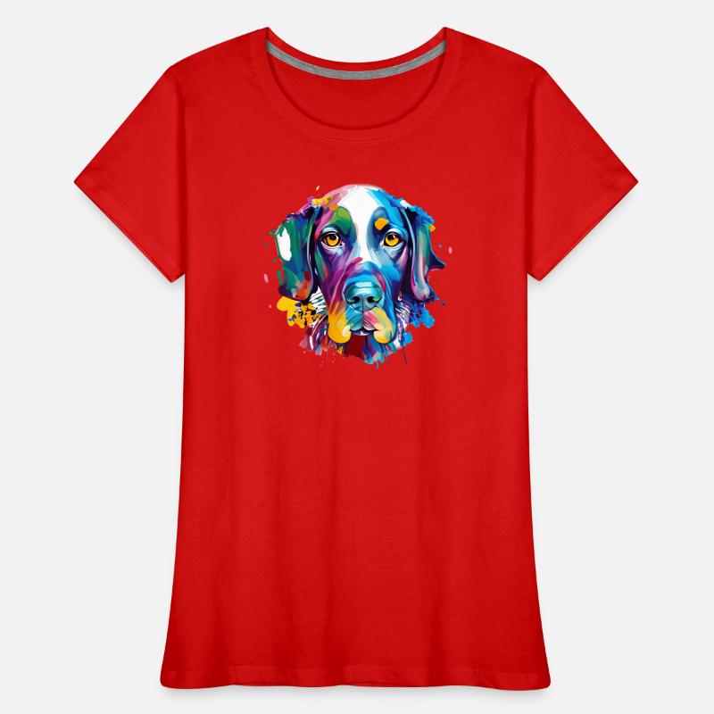 Deutscher Kurzhaar-Pointer GSP Farbenfrohe Hundekunst Frauen Premium Bio T-Shirt