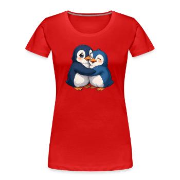 Câlin câlin de pingouin câlin - T-shirt bio Premium Femme - rouge - Devant - Mia (176cm)