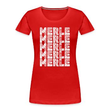 Hero Merle - T-shirt bio Premium Femme - rouge - Devant - Mia (176cm)