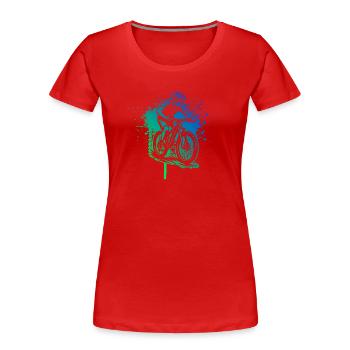 Motif clair de VTT pour chaque jour - T-shirt bio Premium Femme - rouge - Devant - Mia (176cm)