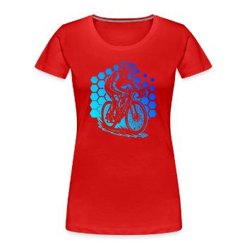 Roadbike motif with recognition value - Women's Premium Organic T-Shirt - red - Front - Mia (176cm)