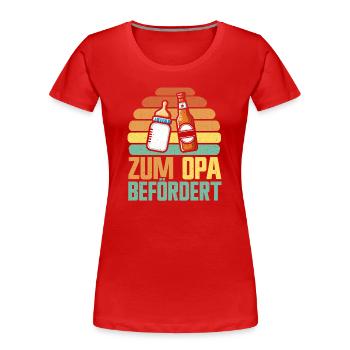 Zum Opa Befördert Retro Großvater Pops Großeltern - Frauen Premium Bio T-Shirt - Rot - Vorne - Mia (176cm)