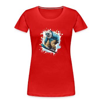 Polar Bear Snowboard Polar Bear - Women's Premium Organic T-Shirt - red - Front - Mia (176cm)