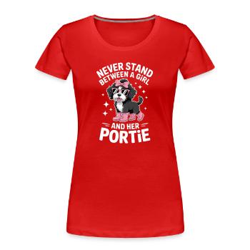 Portuguese Water Dog Sayings Funny Gift - Women's Premium Organic T-Shirt - red - Front - Mia (176cm)