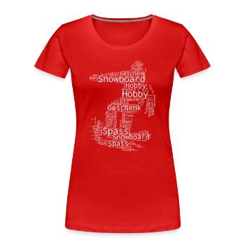 Snowboard Illustration für Snowboard - Frauen Premium Bio T-Shirt - Rot - Vorne - Mia (176cm)