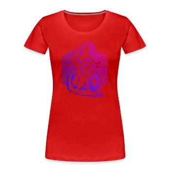 Illustration de vélo de route pour vélo de route - T-shirt bio Premium Femme - rouge - Devant - Mia (176cm)