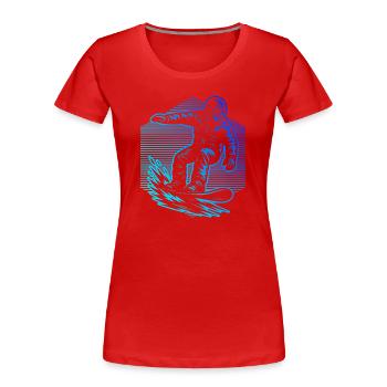 Vintage Snowboard Design for Snowboard - Women's Premium Organic T-Shirt - red - Front - Mia (176cm)