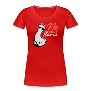 No Drama Lama Cool Sonnenbrille Sitzend Entspannt - Frauen Premium Bio T-Shirt - Rot - Vorne - Mia (176cm)