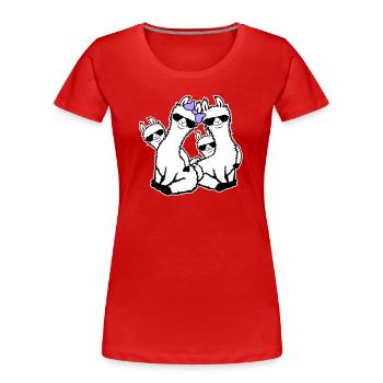 Llamas Mom Kids Family Dad Dad Sunglasses - Women's Premium Organic T-Shirt - red - Front - Mia (176cm)